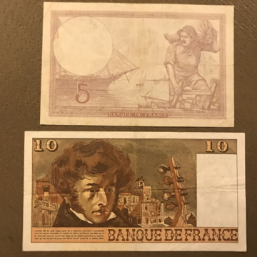 LOTS DE 2 BILLETS 5 francs VIOLET  10 francs Hector BERLIOZ
