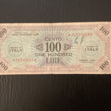 talie Billet 100 Lire Military Currency Serie 1943