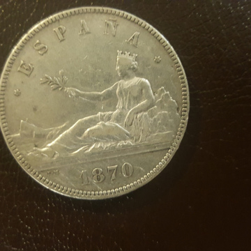 5 PESETAS 1870 ESPAGNE  SPAIN  ESPANA (argent  silver