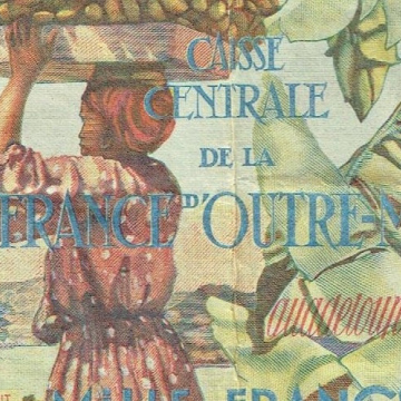 10 NF sur 1000 Francs pêcheur GUADELOUPE 1960