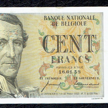 100 Francs BELGIQUE 1958 P.129 TTB
