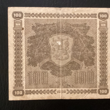 Finlande 100 markka P73 1939  Femme Lion Grand Finlandais money bank note