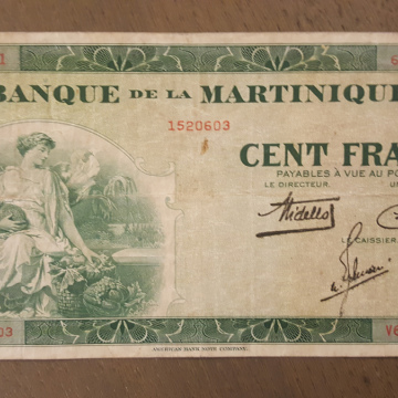 MARTINIQUE Billet de 100 FRANCS 1942  RARE