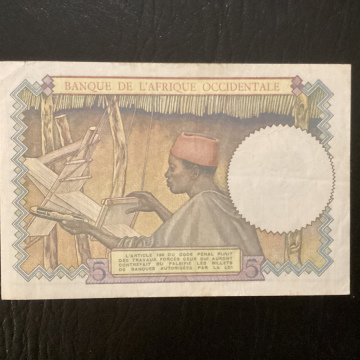 Banque de l'Afrique Occidentale - 5 Francs - 6-5-1942