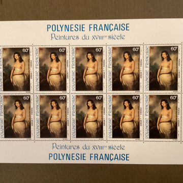 bloc de10  timbres de 60 f  polynesie française 1981    Peitures du XVIII éme siécle