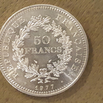 Numismatique Vente06.com Vente  50 francs hercule argent 1977