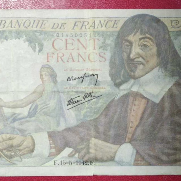 FRANCE 100 Francs DESCARTES du 15-5-1942